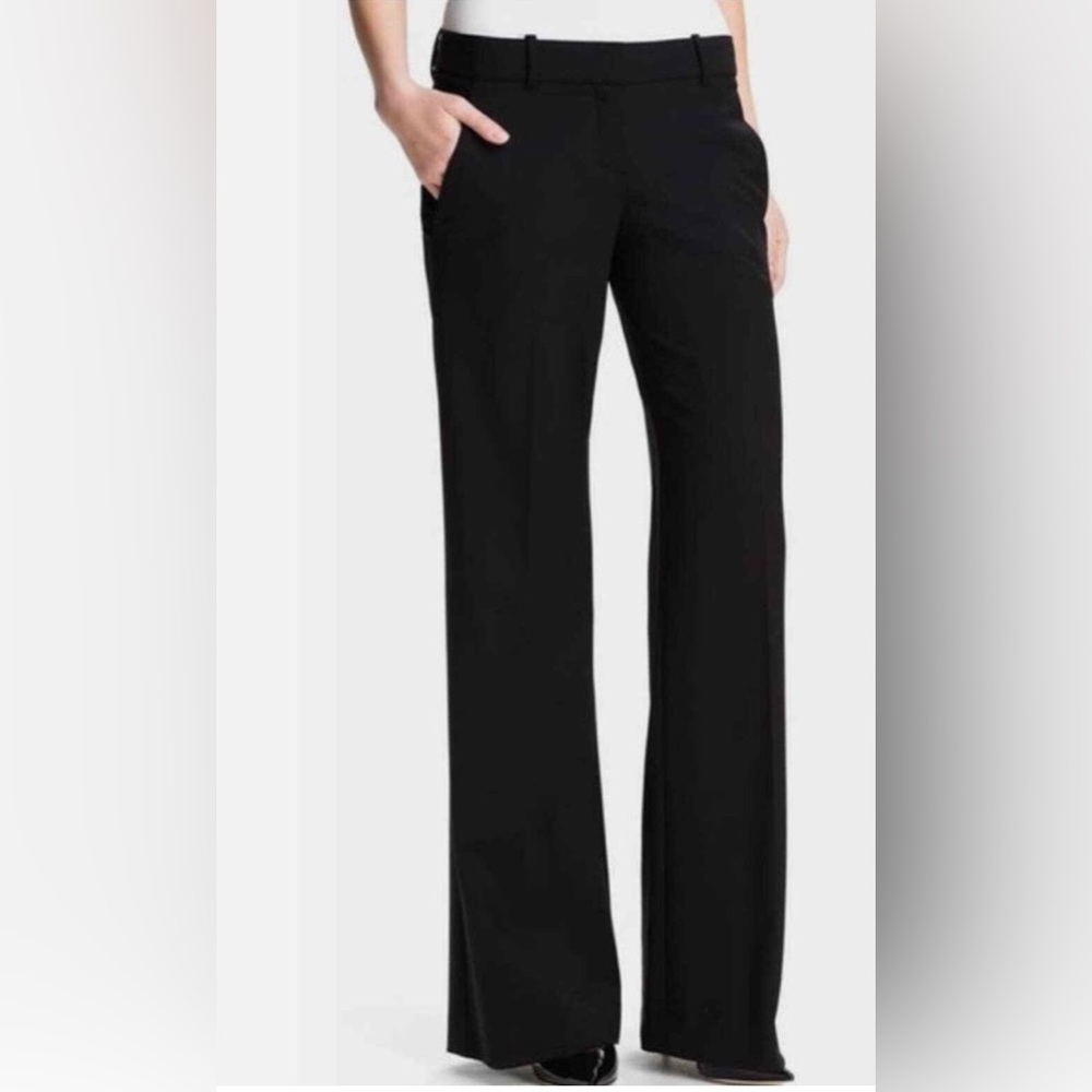 Theory Black Wool Blend Trousers Size 6